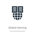 Global learning icon vector. Trendy flat global learning icon from e learning collection isolated on white background. Vector