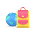 Global learning international education distance remotely class online lesson 3d icon vector