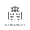 Global learning linear icon. Modern outline Global learning logo