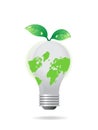 Global light bulb with leaves