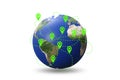 Global location concept with globe - 3d rendering