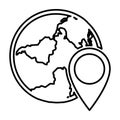 Global Location Icon In Outline Style Royalty Free Stock Photo
