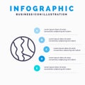 Global, Location, Map, World, Geography Line icon with 5 steps presentation infographics Background