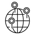 Global location market icon outline vector. Direct fusion