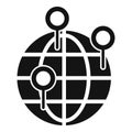 Global location market icon simple vector. Direct fusion