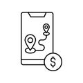 Global location Outline Vector Icon that can easily edit or modify Royalty Free Stock Photo