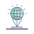 Global locations Flat inside vector icon which can easily modify or edit