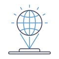 Global locations Flat inside vector icon which can easily modify or edit