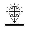Global locations Line Style vector icon which can easily modify or edit