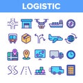 Global Logistic Department Linear Vector Icons Set