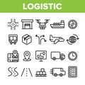 Global Logistic Department Linear Vector Icons Set