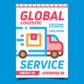 Global Logistic Service Advertising Banner Vector