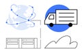 Global Logistics and Data Storage Connecting Cloud Computing and Transportation Systems Royalty Free Stock Photo