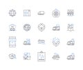 Global logistics line icons collection. Freight, Transportation, Warehousing, Supply chain, Distribution, Shipping Royalty Free Stock Photo