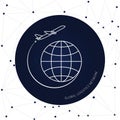 Global logistics network. Map global logistics partnership connection. Airplane connections network concept on a plygonal backgrou Royalty Free Stock Photo