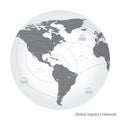 Global logistics network transportation. Map global logistics partnership. Royalty Free Stock Photo