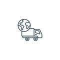 Global logistics outline icon. Monochrome simple sign from logistics collection. Global logistics icon for logo