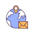 Global mail Glyph Vector Icon that can easily edit or modify