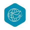 Global mail icon, outline style