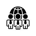 Black solid icon for Global Management, administration and authority Royalty Free Stock Photo