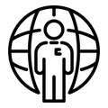 Global manager effort icon, outline style