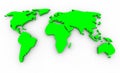 Global Map - Green on White Background Royalty Free Stock Photo