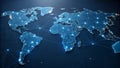 Global Map Technology Connections and Digital Network Concept with interconnected lines and glowing nodes Royalty Free Stock Photo