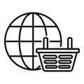 Global market basket icon outline vector. Nascent team Royalty Free Stock Photo