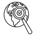 Global market search icon, outline style Royalty Free Stock Photo