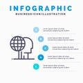 Global Marketing, Finance, Global, Marketing, Outsource Line icon with 5 steps presentation infographics Background Royalty Free Stock Photo