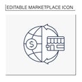 Global marketplace line icon