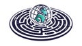 Global Maze Challenge Icon, World Problems, Complexity, Navigation, vector design Generative AI Royalty Free Stock Photo