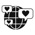 Global media content icon simple vector. Many likes post