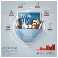 Global Medical And Health Infographic With Round Circle Diagram