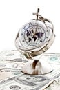 Global model clock with US banknotes 5