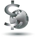 Global money dependence sign Royalty Free Stock Photo