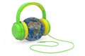 Global Music Headphones Earth Royalty Free Stock Photo