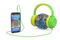 Global Music Headphones Earth Royalty Free Stock Photo