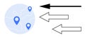 Global Navigation and Direction Concept with Map Markers and Arrows Royalty Free Stock Photo