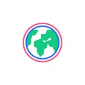 Global navigation flat icon