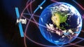 Global navigation satellite system (GNSS), a general word for satellite navigation systems, is a technology communication image,3d