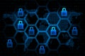 Global net security and blockchain network concept Royalty Free Stock Photo