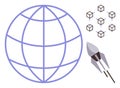 Global Network with Blockchain Nodes and Rocket Highlighting Technological Advancement Royalty Free Stock Photo