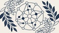 Global Network with Botanical Elements. Connectivity Nature Vector, vector design Generative AI Royalty Free Stock Photo