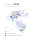 Global network cable connections and information transfer system world map technology Royalty Free Stock Photo