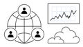 Global Network, Cloud Computing, and Data Analytics with Growth Chart Visualization Royalty Free Stock Photo