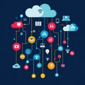Global Network Cloud Computing Digital Technology Internet Connection Wireless Data Secure Server Modern Royalty Free Stock Photo