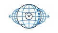 Global Network Communication World Map Arrows Icon, vector design Generative AI Royalty Free Stock Photo