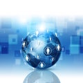 Global Network Communications Blue Background Royalty Free Stock Photo