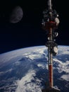 Global network communications system in space Royalty Free Stock Photo